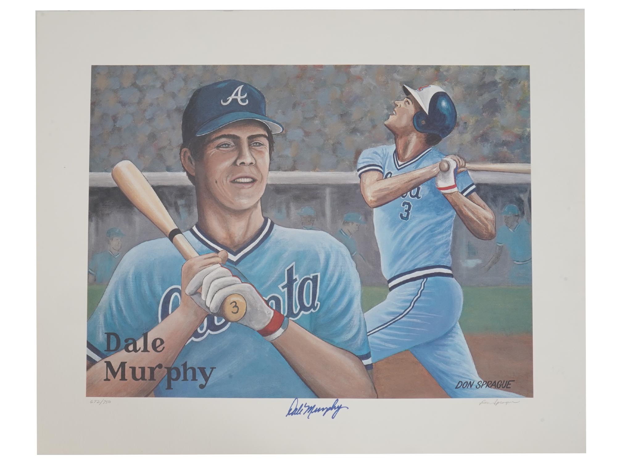 AUTOGRAPHED DALE MURPHY PORTRAITS BY DON SPRAGUE PIC-4